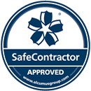 SafeContractor approved logo, symbolizing quality assurance and reliability for sash window repair services by Environ Restoration Services.